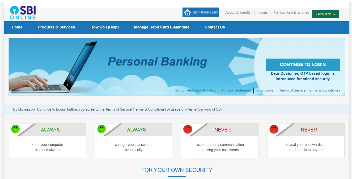 SBI me net banking registration ka process